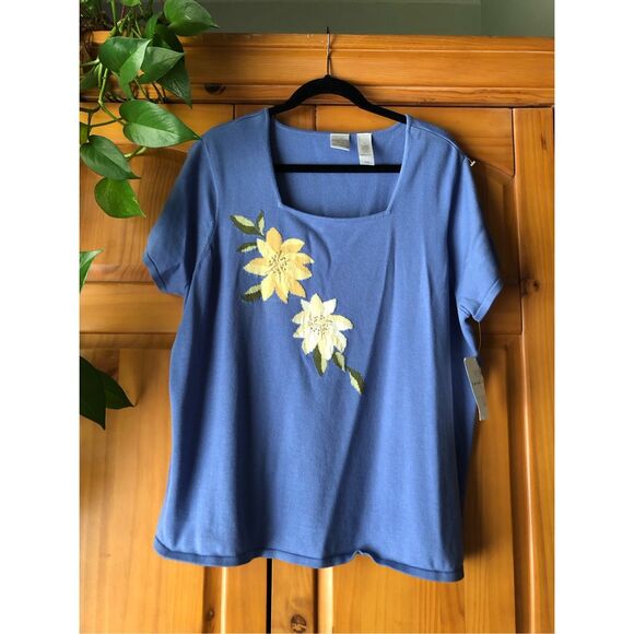 Emma James Mediterranean Mood Career Sweater-Blouse SZ 2X - Picture 2 of 10